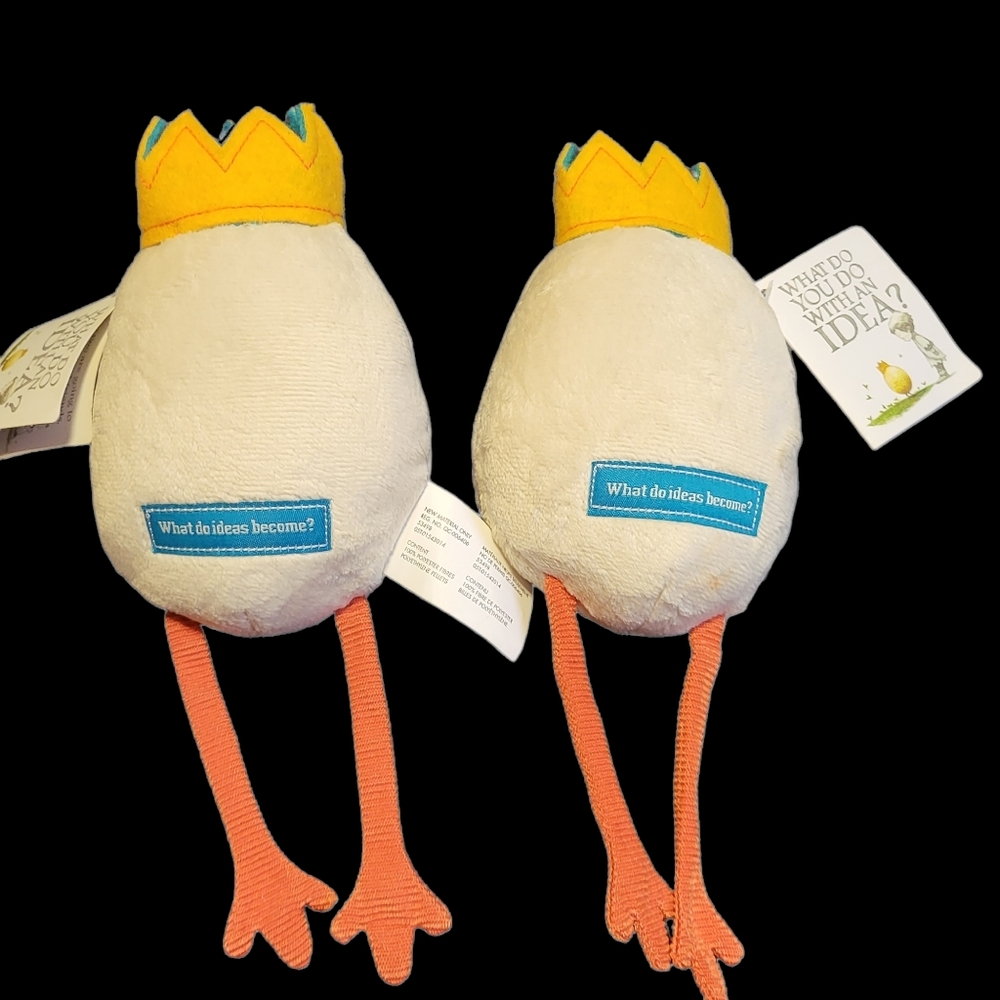❤️ WHAT DO IDEAS BECOME? 2 Eggs with Crown Legs Plush stuffed figures